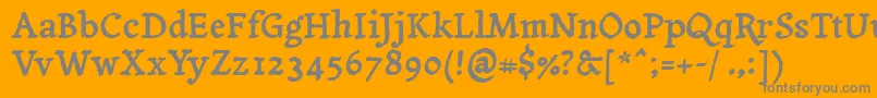 Yanonetagesschrift Font – Gray Fonts on Orange Background