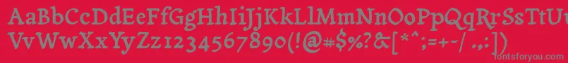 Yanonetagesschrift Font – Gray Fonts on Red Background