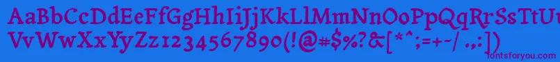 Yanonetagesschrift Font – Purple Fonts on Blue Background