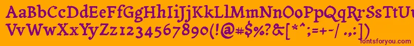 Yanonetagesschrift Font – Purple Fonts on Orange Background