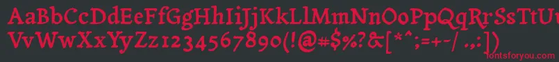 Шрифт Yanonetagesschrift – красные шрифты на чёрном фоне