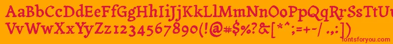 Yanonetagesschrift Font – Red Fonts on Orange Background