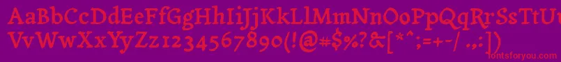 Yanonetagesschrift Font – Red Fonts on Purple Background