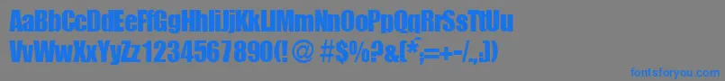 フォントImpasseRegularDb – 灰色の背景に青い文字