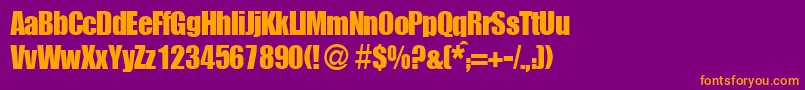 ImpasseRegularDb-Schriftart – Orangefarbene Schriften auf violettem Hintergrund