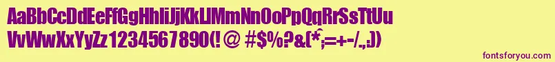 ImpasseRegularDb Font – Purple Fonts on Yellow Background