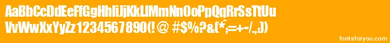 Fonte ImpasseRegularDb – fontes brancas em um fundo laranja
