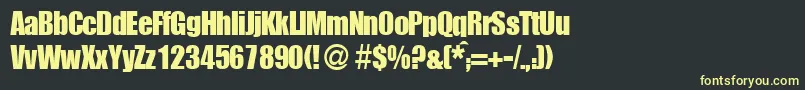 Fonte ImpasseRegularDb – fontes amarelas em um fundo preto