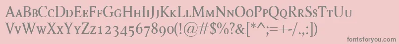 RagnarSc-fontti – harmaat kirjasimet vaaleanpunaisella taustalla