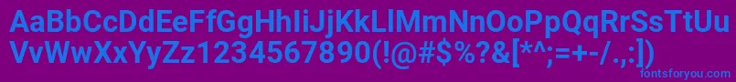 Roboto-Bold Font – Blue Fonts on Purple Background
