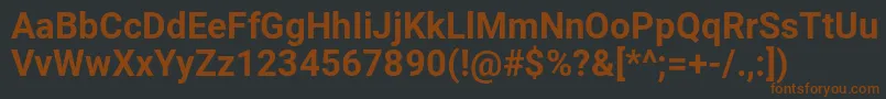 Czcionka Roboto-Bold – brązowe czcionki na czarnym tle