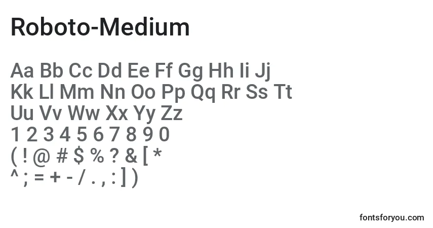 Schriftart Roboto-Medium – Alphabet, Zahlen, spezielle Symbole