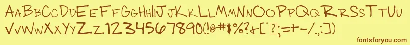 fuente 003 Engineer s Hand – Fuentes Marrones Sobre Fondo Amarillo