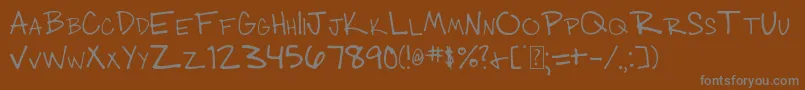 フォント003 Engineer s Hand – 茶色の背景に灰色の文字