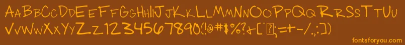 fuente 003 Engineer s Hand – Fuentes Naranjas Sobre Fondo Marrón