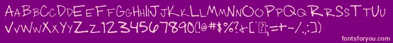 003 Engineer s Hand Font – Pink Fonts on Purple Background