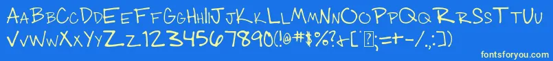 003 Engineer s Hand Font – Yellow Fonts on Blue Background