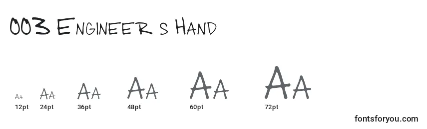Размеры шрифта 003 Engineer s Hand