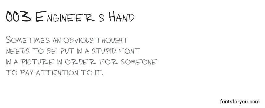 003 Engineer s Hand Font