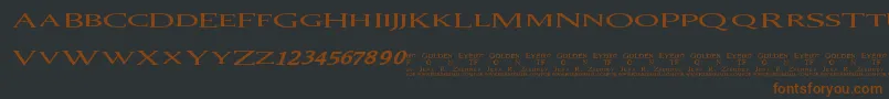 007 GoldenEye-Schriftart – Braune Schriften auf schwarzem Hintergrund