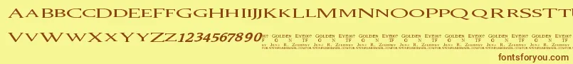 007 GoldenEye Font – Brown Fonts on Yellow Background