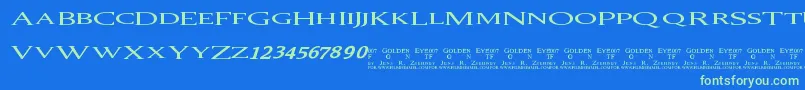 007 GoldenEye Font – Green Fonts on Blue Background