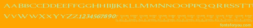 007 GoldenEye Font – Green Fonts on Orange Background