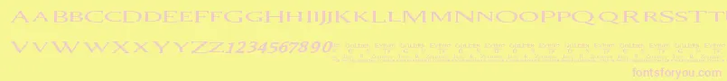 007 GoldenEye Font – Pink Fonts on Yellow Background