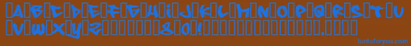 08 Underground Font – Blue Fonts on Brown Background