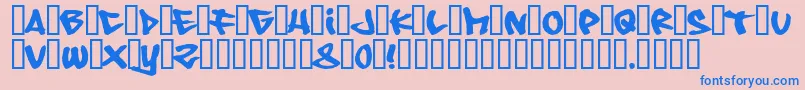 08 Underground Font – Blue Fonts on Pink Background
