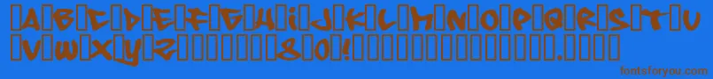 Шрифт 08 Underground – коричневые шрифты на синем фоне