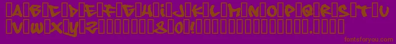 フォント08 Underground – 紫色の背景に茶色のフォント