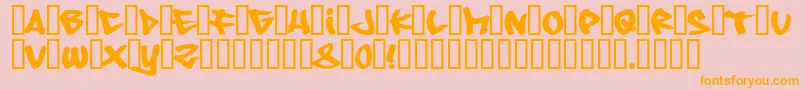 08 Underground Font – Orange Fonts on Pink Background