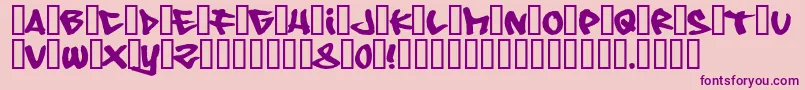 Шрифт 08 Underground – фиолетовые шрифты на розовом фоне