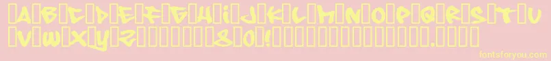 08 Underground-Schriftart – Gelbe Schriften auf rosa Hintergrund