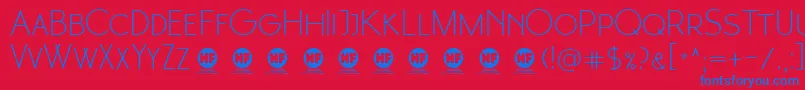 1 Moonglade light DEMO Font – Blue Fonts on Red Background