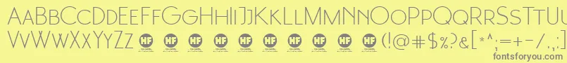 1 Moonglade light DEMO-Schriftart – Graue Schriften auf gelbem Hintergrund