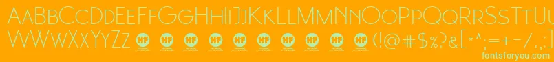1 Moonglade light DEMO Font – Green Fonts on Orange Background