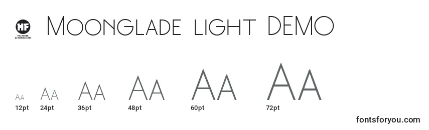 Размеры шрифта 1 Moonglade light DEMO
