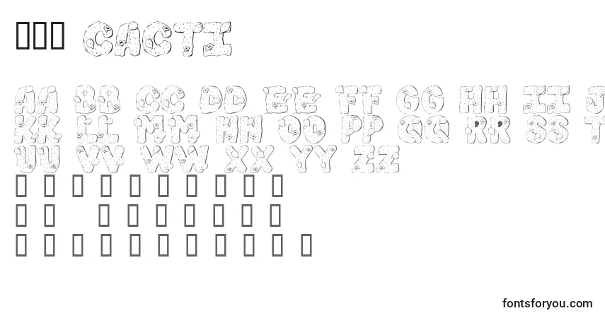 A fonte 101 Cacti – alfabeto, números, caracteres especiais