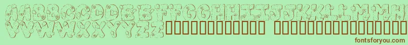 101 Cacti Font – Brown Fonts on Green Background