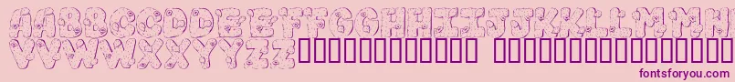 101 Cacti Font – Purple Fonts on Pink Background