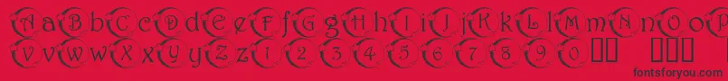 101 Star Lit Nght Font – Black Fonts on Red Background