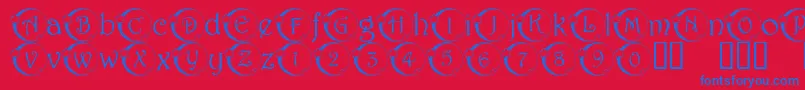 101 Star Lit Nght Font – Blue Fonts on Red Background