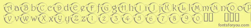 101 Star Lit Nght Font – Gray Fonts on Yellow Background