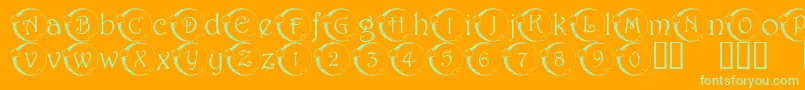 101 Star Lit Nght-Schriftart – Grüne Schriften auf orangefarbenem Hintergrund