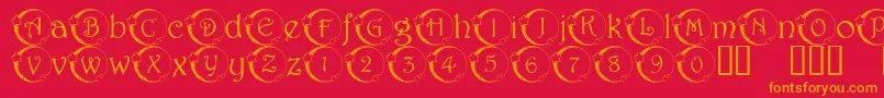 101 Star Lit Nght Font – Orange Fonts on Red Background