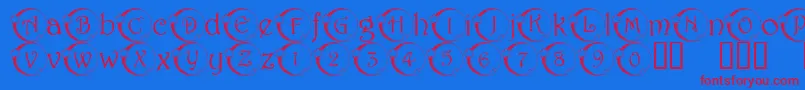 101 Star Lit Nght Font – Red Fonts on Blue Background