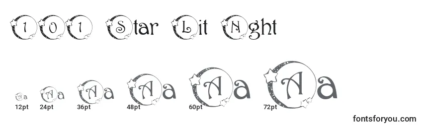 101 Star Lit Nght Font Sizes