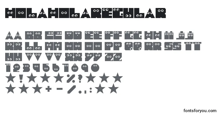 Schriftart HolaholaRegular – Alphabet, Zahlen, spezielle Symbole